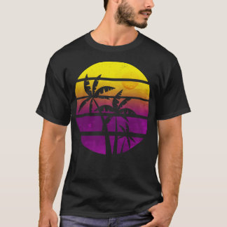 T-shirt Retro Palm Tree Vintage Surf Tropical Cadeau Desig