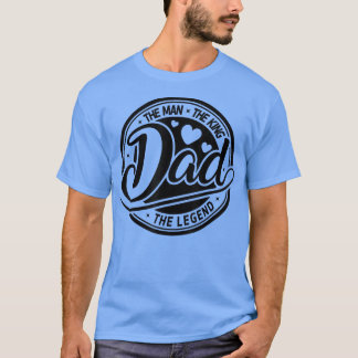 T-shirt Retro Papa L'Homme Le Roi La Légende Papa Fathers