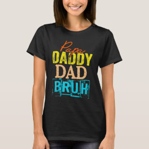 T-shirt Retro Papa Transition Papa Papa Dada Papa Papa Bru