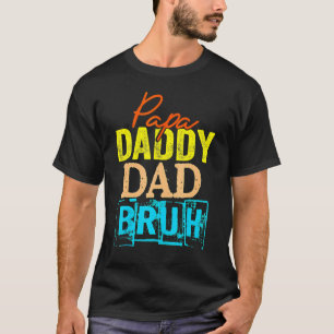 T-shirt Retro Papa Transition Papa Papa Dada Papa Papa Bru