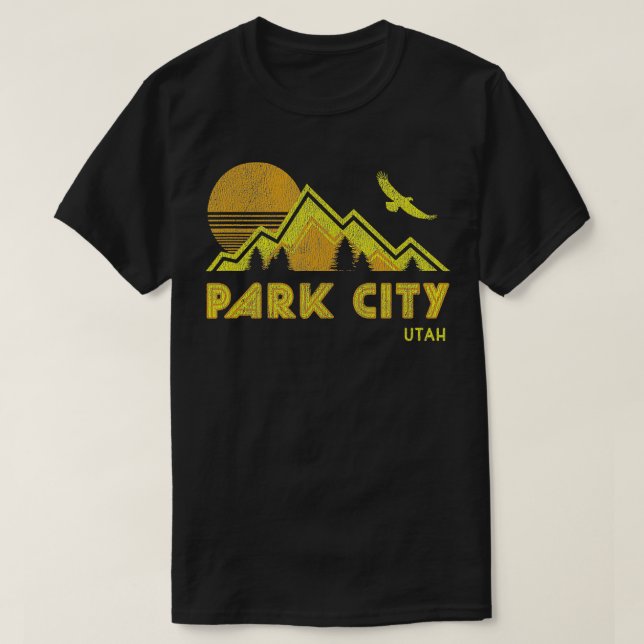 T-shirt Retro Park City Utah Distorsion Maison (Design devant)