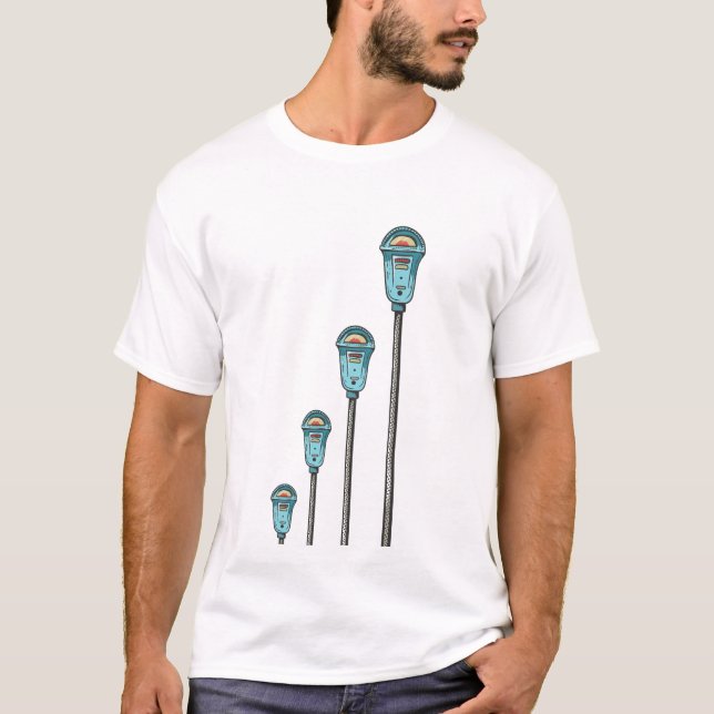 T-shirt Retro parking meter (Devant)