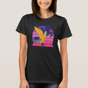 T-shirt Retro Parrot I aile Unicorne I Bleu gorge Maca