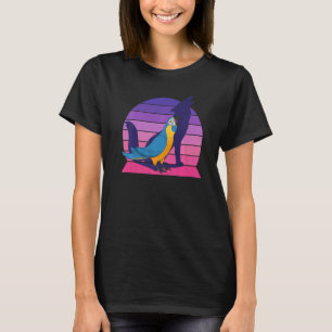 T-shirt Retro Parrot I Howling Wolf I hurle Blue Macaw