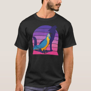 T-shirt Retro Parrot I Howling Wolf I hurle Blue Macaw