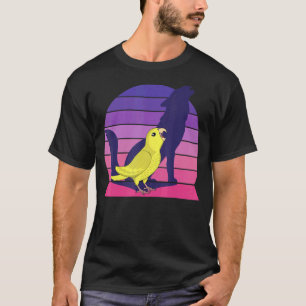 T-shirt Retro Parrot I Howling Wolf I hurle Jaune Par