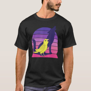 T-shirt Retro Parrot I Howling Wolf I hurle Jaune Par