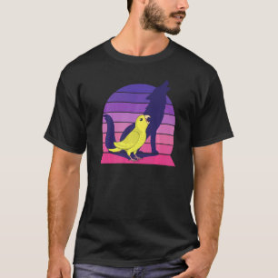 T-shirt Retro Parrot I Howling Wolf I hurle Jaune Par