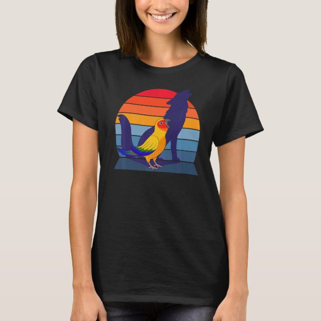 T-shirt Retro Parrot I Howling Wolf I hurle Sun Conure (Devant)