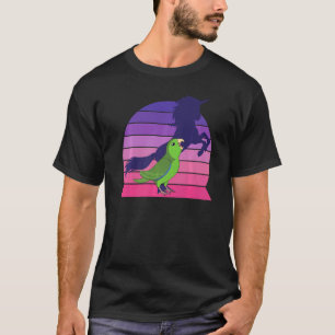 T-shirt Retro Parrot I Unicorn I hurle Green Parrotlet