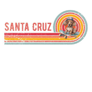 T-shirt Retro Père Noël Cruz Skateboard Dachshund