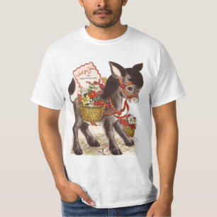 T-shirt Rétro petite Saint-Valentin douce vintage d'âne