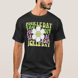 T-shirt Retro Pickle Day Happy Face Flower Food Super