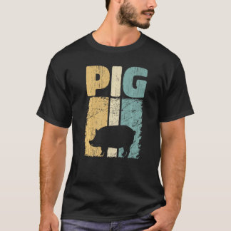 T-shirt Retro Pig Lover, Cute Farmer, Farming For Men Wome