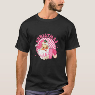 T-shirt Retro Pink Santa Claus Vibes de Noël tendance Sant
