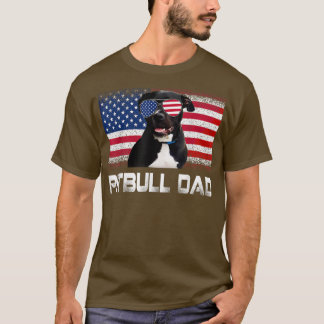 T-shirt Retro Pitbull Papa Amoureux des chiens propriétair