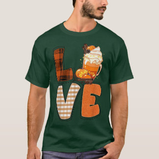 T-shirt Retro Plaid Citrouille épices automne saison autom