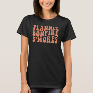 T-shirt Rétro Plannel Bonfire S'mores Automne Vibes Heureu