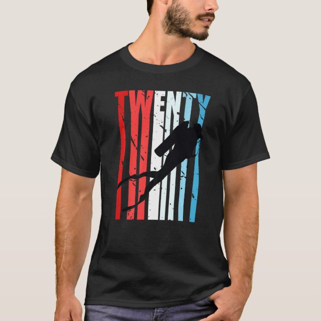 T-shirt Retro Plongée sous-marine 20e anniversaire Deep Se (Devant)