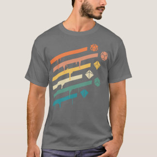 T-shirt Retro Polyhedral Dice Set Ray Tabletop RPG Addict
