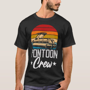 T-shirt Rétro Pontoon Crew Hommes drôle Bateau Capitaine B