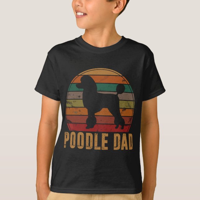 T-shirt Retro Poodle Papa Chien Propriétaire Animal Poodle (Devant)