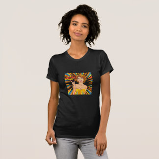 T-shirt Retro pop art, OMG pin girl