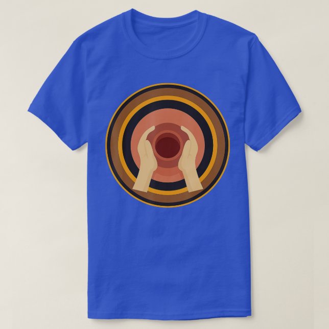 T-shirt Rétro Potterie Argile à roue Artiste en céramique  (Design devant)