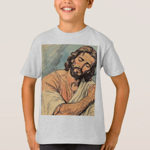 T-shirt rétro pour enfants Jésus chrétien