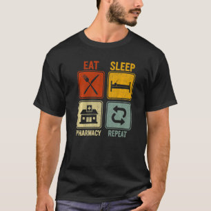 T-shirt Rétro Pour Le Pharmacien Mangez Le Sommeil Pharmac
