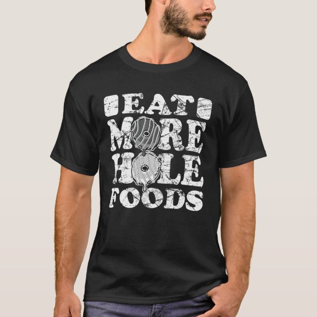 T-shirt Retro Pun Manger Plus Hole Foods I Love Snacks Dou (Devant)