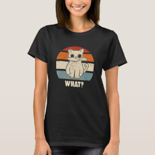 T-shirt Rétro Quel Chat Couteau Miaou Kitty Drôles de Chat