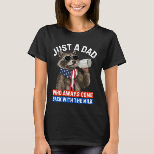 T-shirt Retro Raccoon Juste Un Père Qui Est Toujours Reven