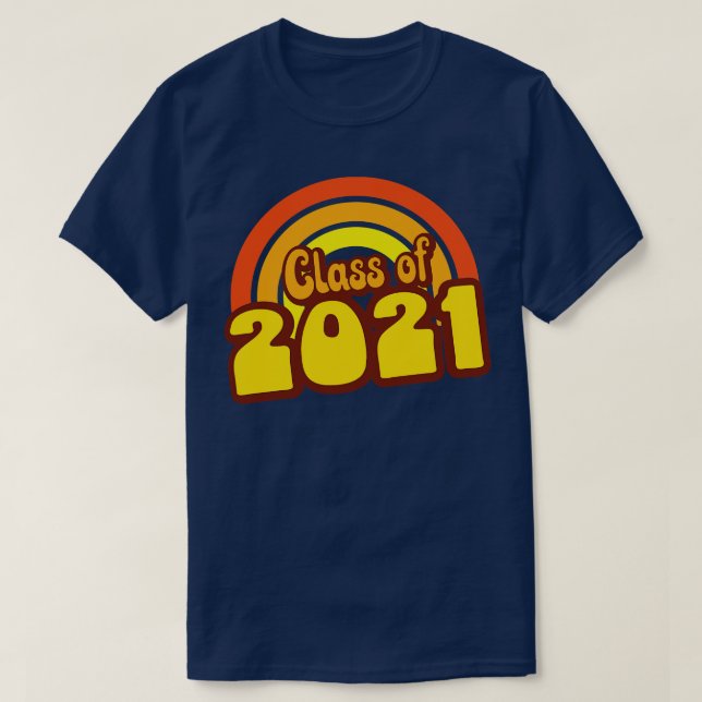 T-shirt Retro Rainbow Class de 2021 (Design devant)