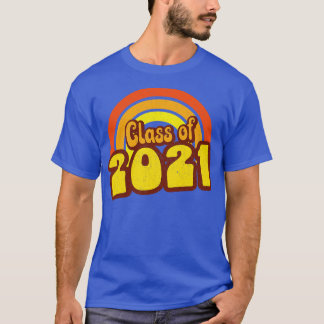 T-shirt Retro Rainbow Class de 2021 en détresse