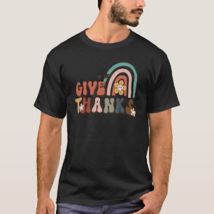 T-shirt Retro Rainbow Remercie Merci Chute Heureux Que Mer