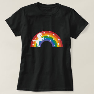T-shirt rétro Rainbow Unicorn