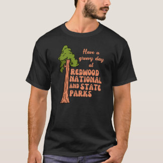 T-shirt Retro Redwood National and State Parks Orange Text