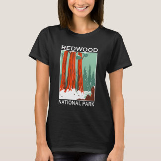 T-shirt Retro Redwood National Park Outdoor Camping Souven