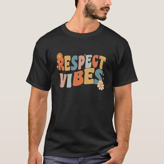 T-shirt Retro Respect Vibes Teacher Women Kids (Devant)