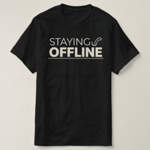 T-shirt Rétro RESTER HORS LIGNE  Avec Icône de Téléphone V