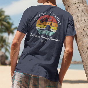 T-shirt Retro Reunion Famille d'été Vacances personnalisée