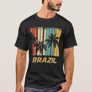T-shirt Rétro Rio de Janeiro Brésil Palmiers Vacances T