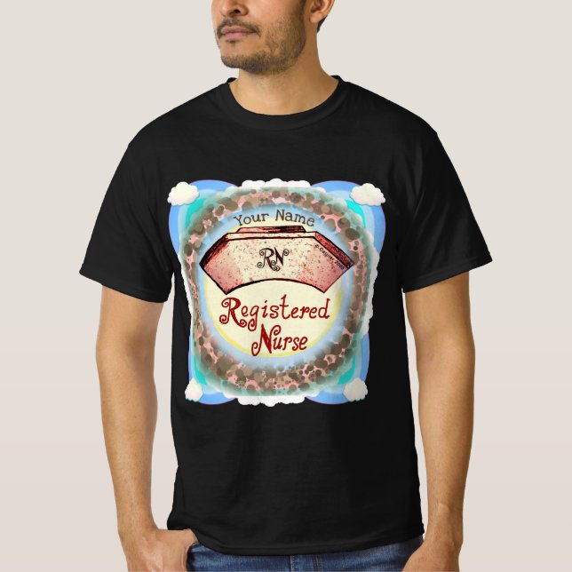 T-shirt Rétro RN Infirmière Casquette (Devant)