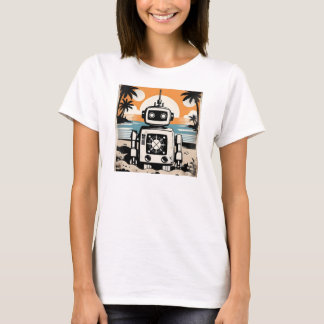 T-shirt Retro Robot on a Desert Island