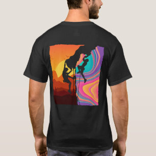 T-shirt Retro Rock Climbing Bouldering Wall