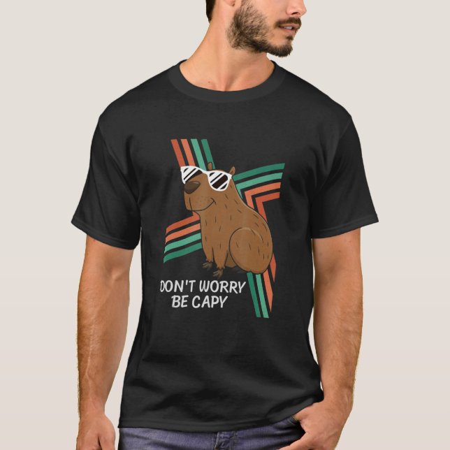 T-shirt Retro Rodent Capybara Ne Pas S'Inquiéter Être Capy (Devant)