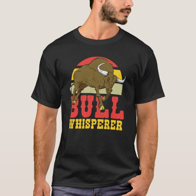 T-shirt Retro Rodeo Bull Whisperer (Devant)