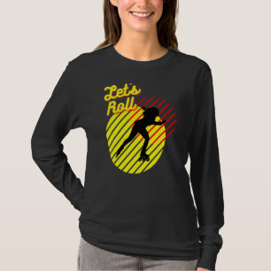T-shirt Retro Roller Skating 80's 70's Roll Girl