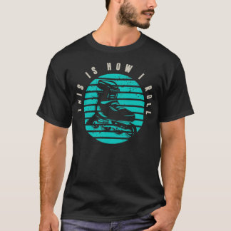 T-shirt Retro Rollerblades Skater Sport Patinage Inline